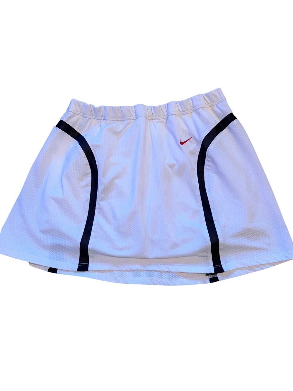 Nike White TennisSkort with Black Piping and Red Swoosh